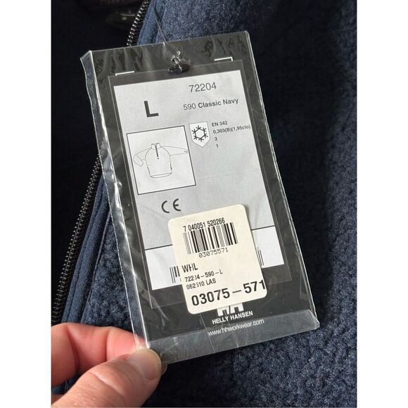 NEW Helly Hansen Men’s Fleece Jacket size L Navy Workwear 1/4 zip - Picture 7 of 14